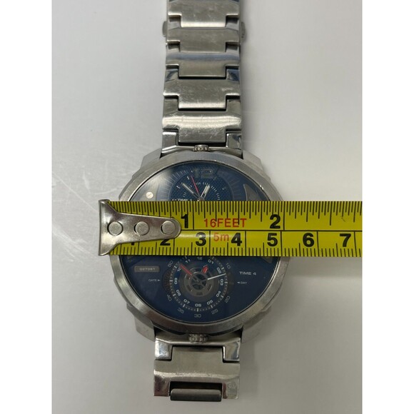 Diesel Blue Dial Multi Time Zone Stainless Steel Watch
